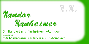 nandor manheimer business card
